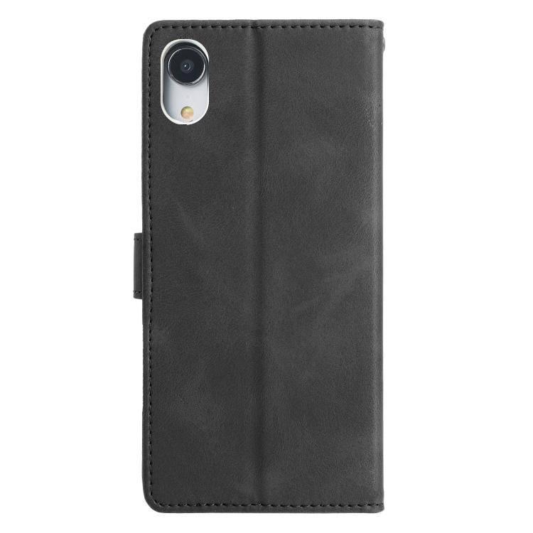 For iPhone XR Triangles Embossed Leather Phone Case