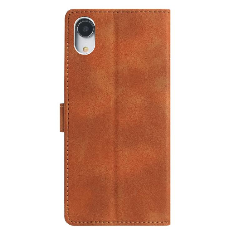 For iPhone XR Triangles Embossed Leather Phone Case