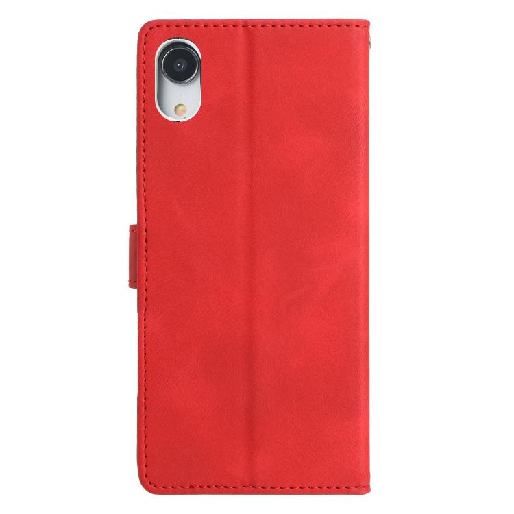For iPhone XR Triangles Embossed Leather Phone Case