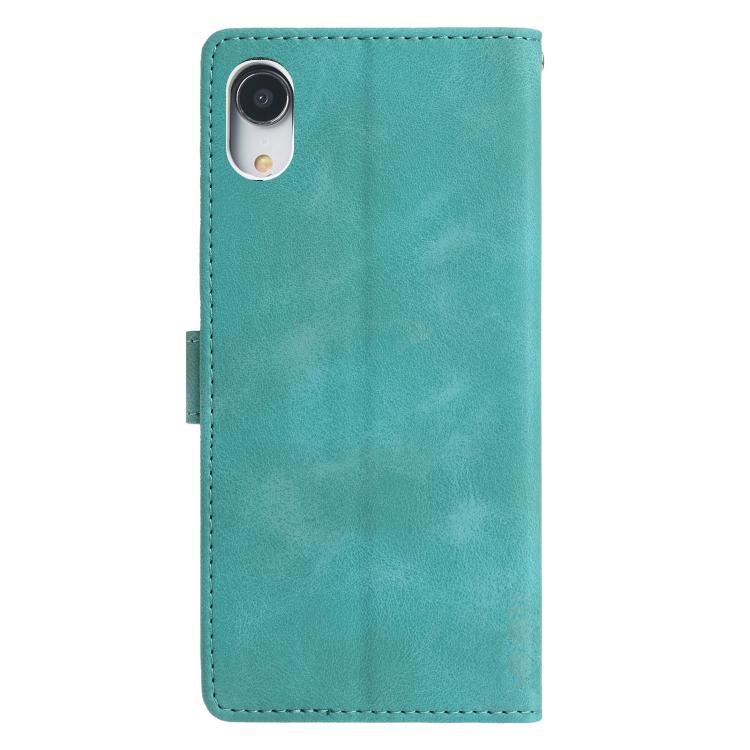 For iPhone XR Triangles Embossed Leather Phone Case