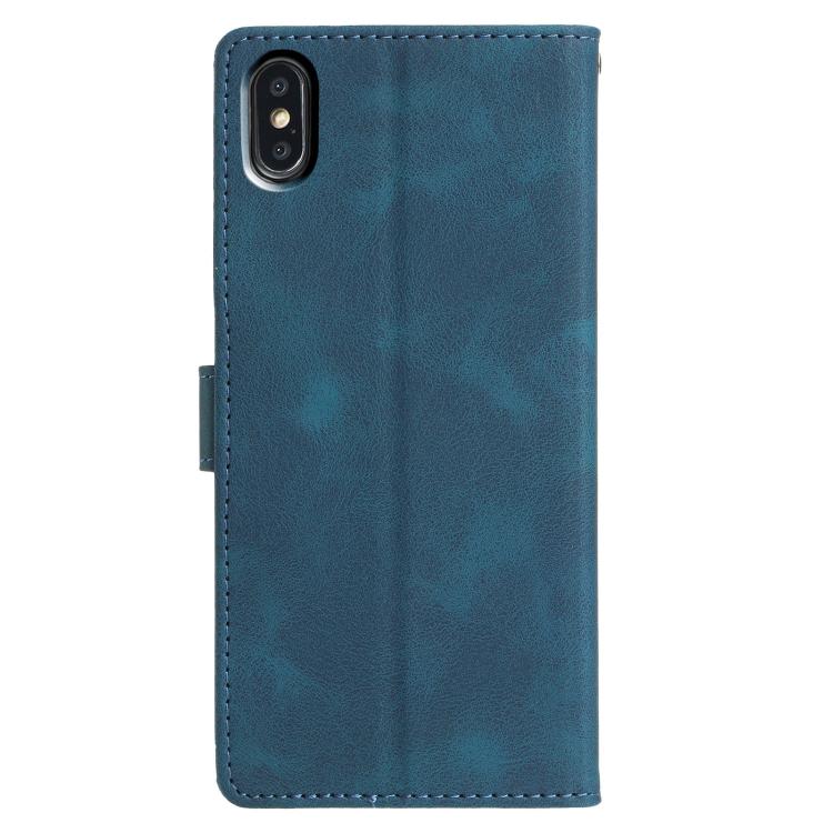 For iPhone XS Max Triangles Embossed Leather Phone Case