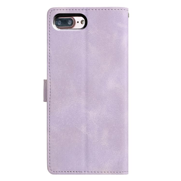 For iPhone 7 Plus / 8 Plus Triangles Embossed Leather Phone Case