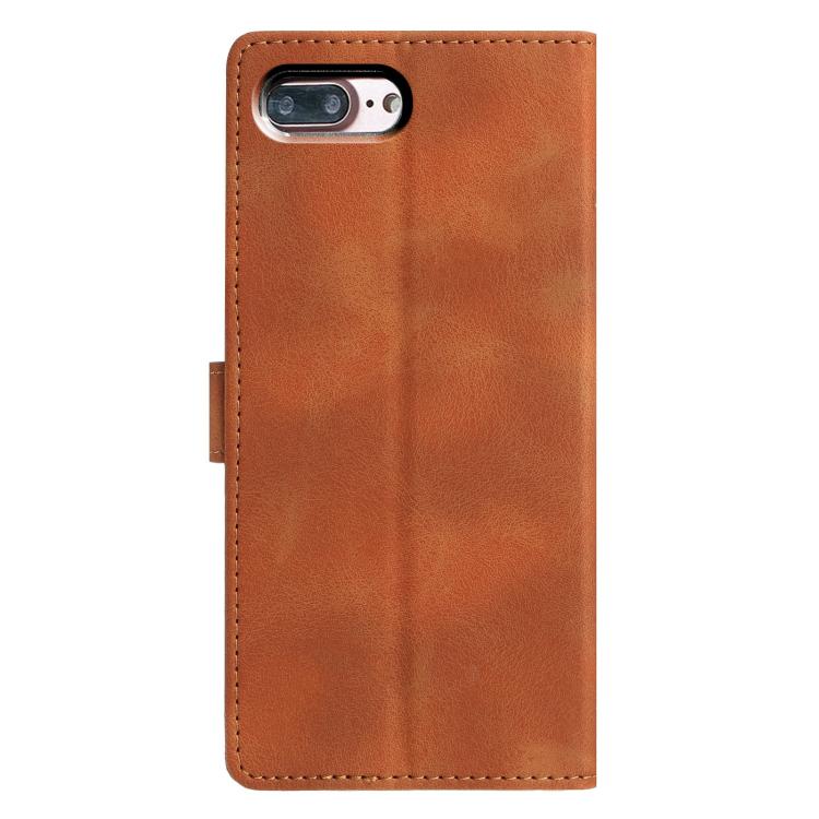 For iPhone 7 Plus / 8 Plus Triangles Embossed Leather Phone Case