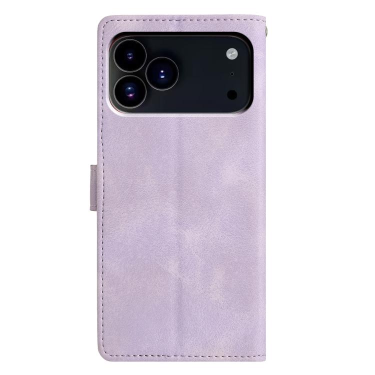 For iPhone 17 Pro Max Triangles Embossed Leather Phone Case