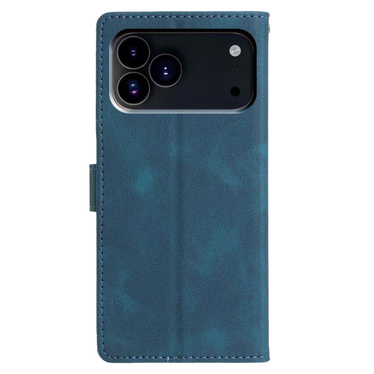 For iPhone 17 Pro Max Triangles Embossed Leather Phone Case