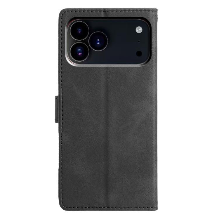 For iPhone 17 Pro Max Triangles Embossed Leather Phone Case