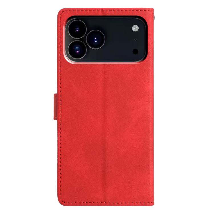 For iPhone 17 Pro Max Triangles Embossed Leather Phone Case