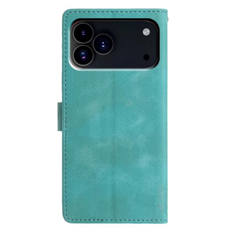 For iPhone 17 Pro Max Triangles Embossed Leather Phone Case