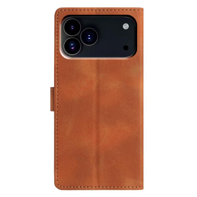 For iPhone 17 Pro Triangles Embossed Leather Phone Case