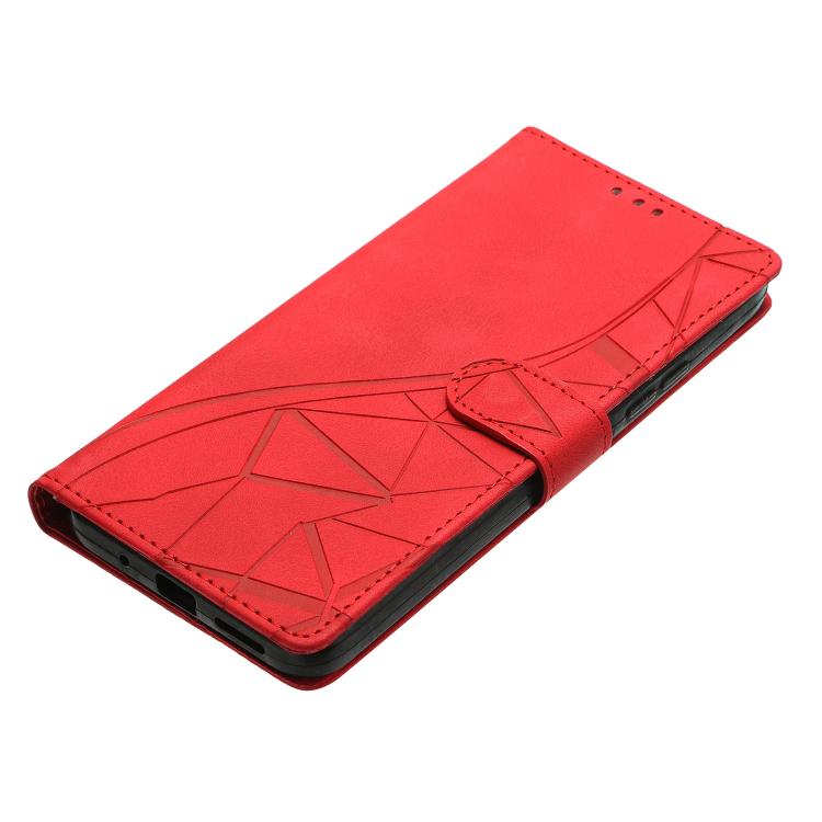 For iPhone Air Triangles Embossed Leather Phone Case