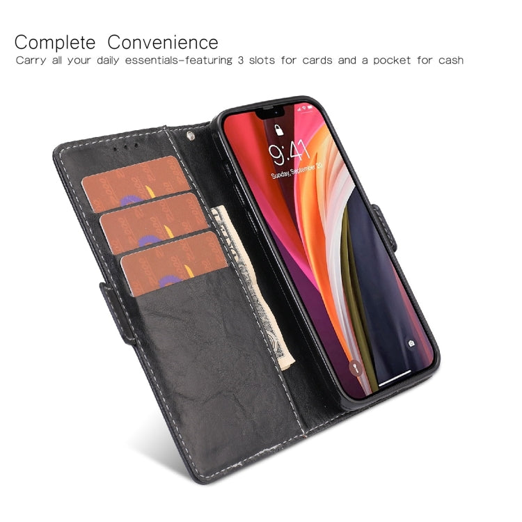 For iPhone 12 mini Retro Texture Contrast Color Splicing Horizontal Flip TPU + PU Leather Case with Card Slots & Holder & Wallet