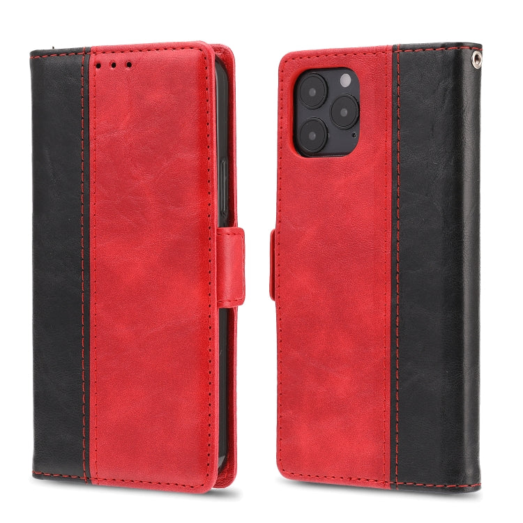 For iPhone 12 / 12 Pro Retro Texture Contrast Color Splicing Horizontal Flip TPU + PU Leather Case with Card Slots & Holder & Wallet