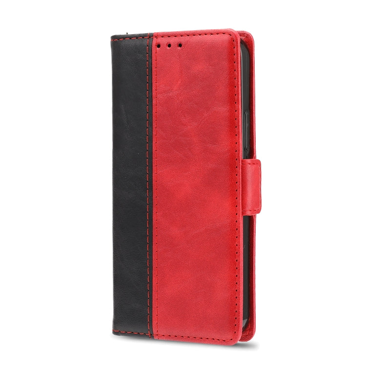 For iPhone 12 / 12 Pro Retro Texture Contrast Color Splicing Horizontal Flip TPU + PU Leather Case with Card Slots & Holder & Wallet