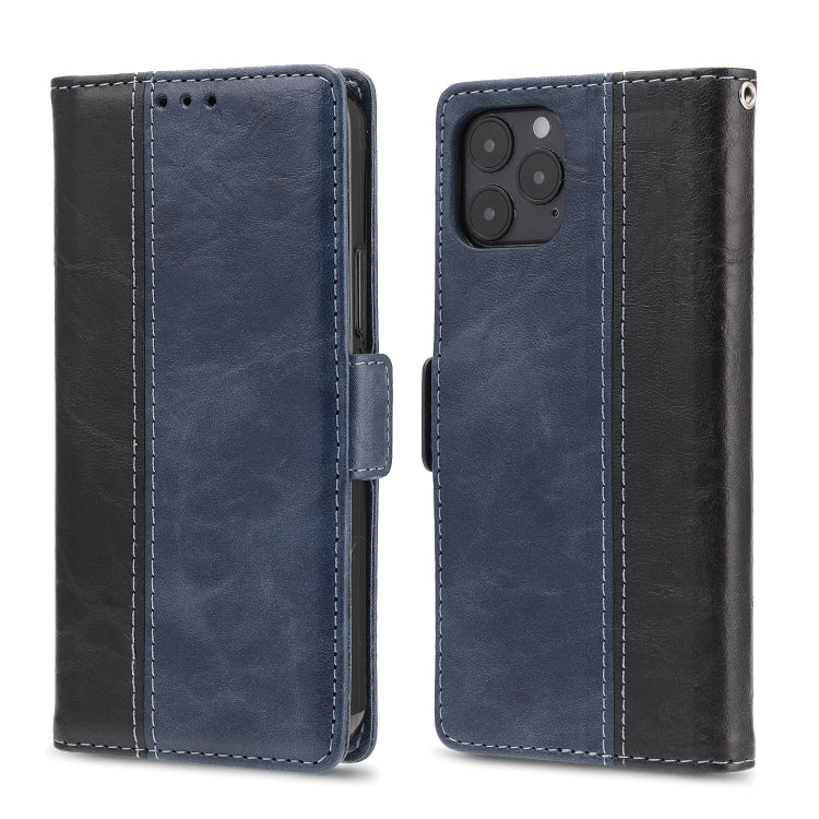 For iPhone 12 / 12 Pro Retro Texture Contrast Color Splicing Horizontal Flip TPU + PU Leather Case with Card Slots & Holder & Wallet