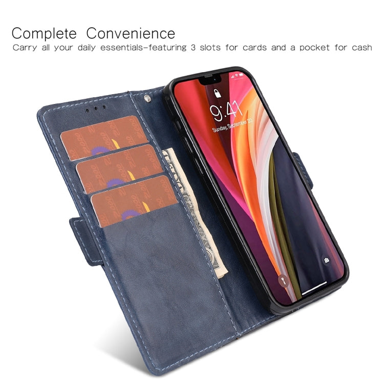 For iPhone 12 / 12 Pro Retro Texture Contrast Color Splicing Horizontal Flip TPU + PU Leather Case with Card Slots & Holder & Wallet