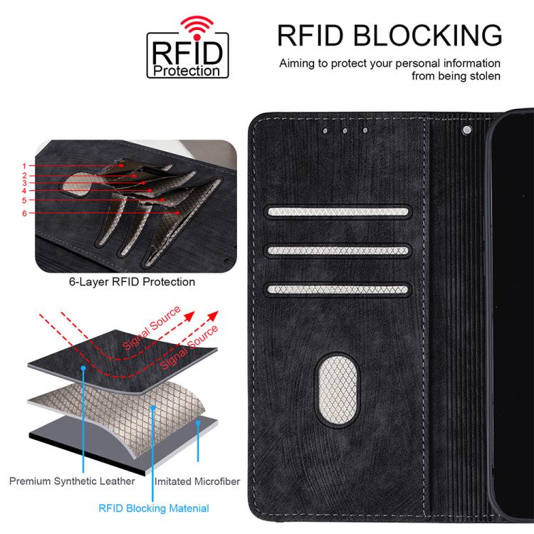 For Honor X6c 4G Color Stitching Skin Feel Leather RFID Blocking Phone Case