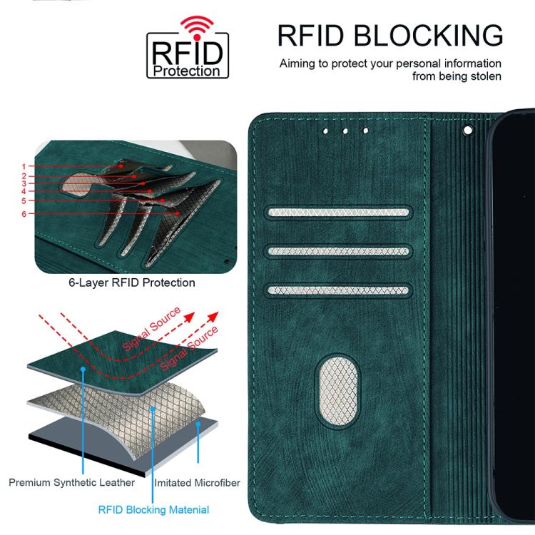 For Honor 400 Smart 5G Color Stitching Skin Feel Leather RFID Blocking Phone Case