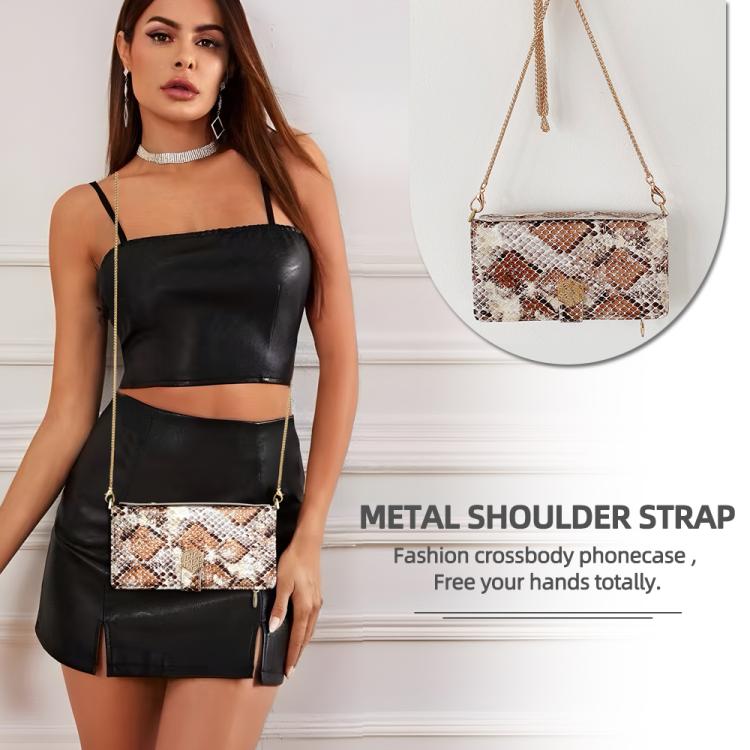 For Honor Power2 Crossbody Handle Snake Texture Leather Phone Case