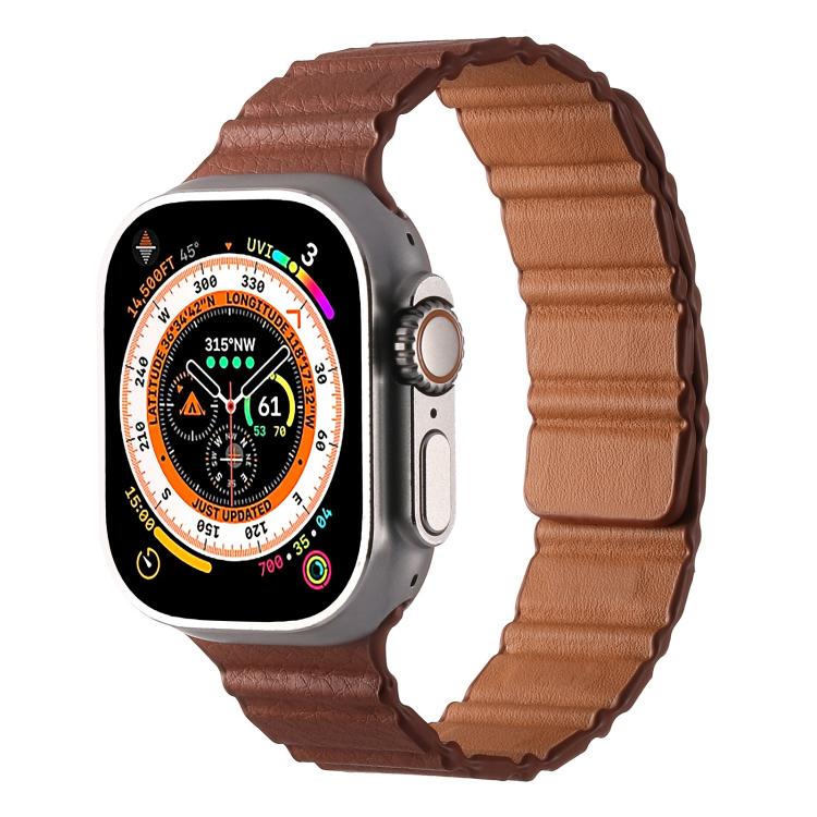 For Apple Watch 42mm / 41mm / 40mm / 38mm Magnetic PU Leather Watch Band