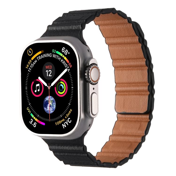For Apple Watch 42mm / 41mm / 40mm / 38mm Magnetic PU Leather Watch Band