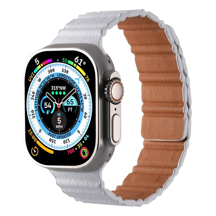 For Apple Watch 42mm / 41mm / 40mm / 38mm Magnetic PU Leather Watch Band