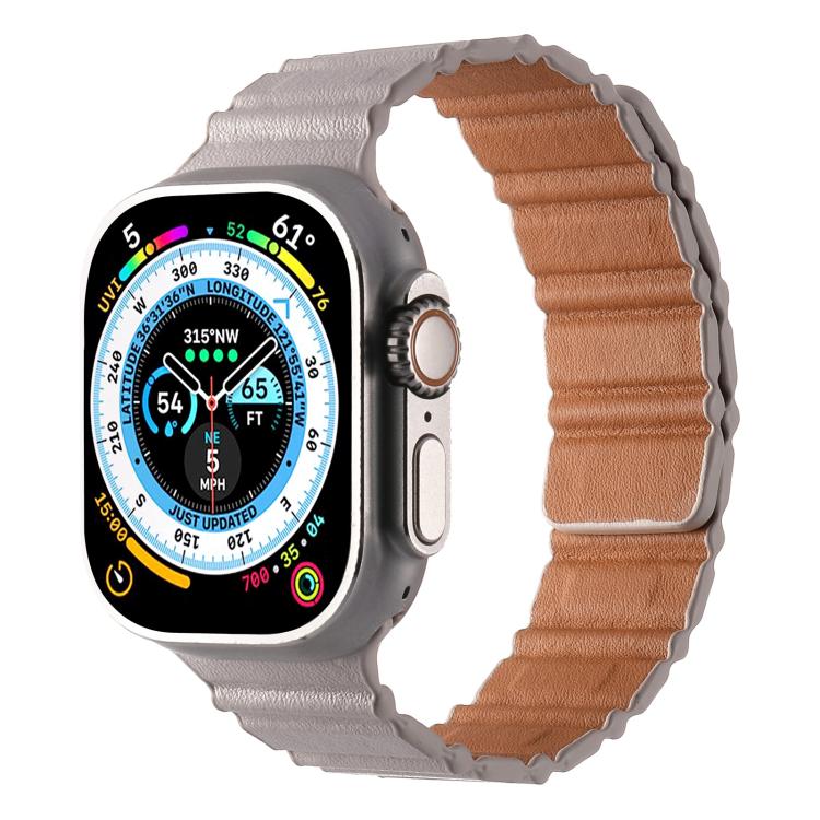 For Apple Watch 42mm / 41mm / 40mm / 38mm Magnetic PU Leather Watch Band