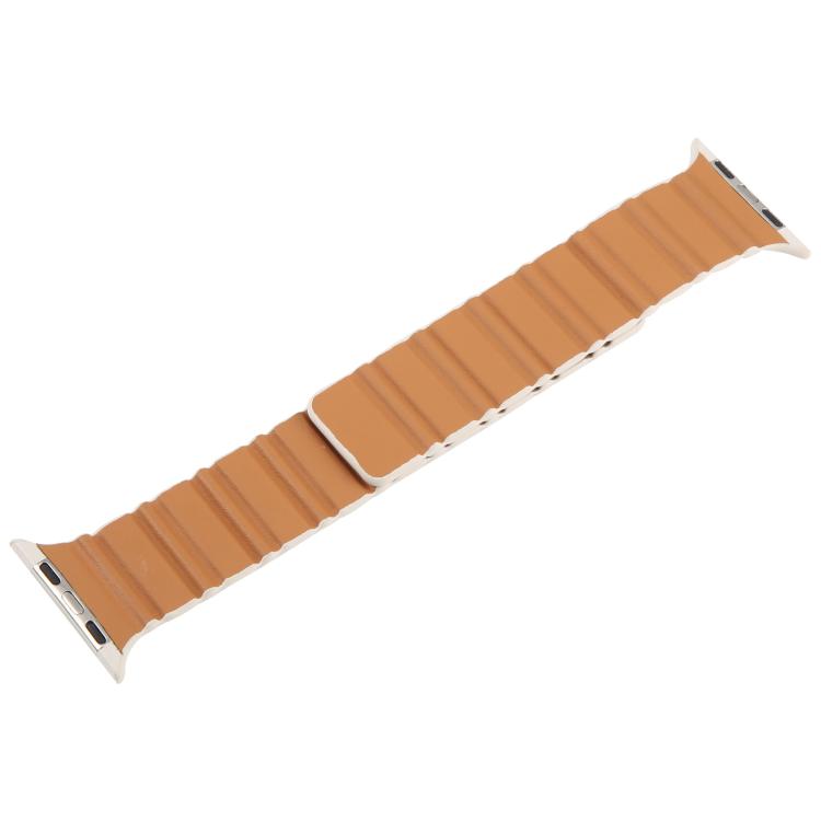 For Apple Watch 46mm / 49mm / 45mm / 44mm Magnetic PU Leather Watch Band