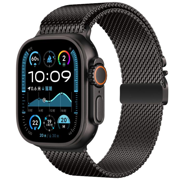 For Apple Watch 42mm / 41mm / 40mm / 38mm xDfind Umbrella Buckle Fine Mesh Milanese Stainless Steel Watch Band