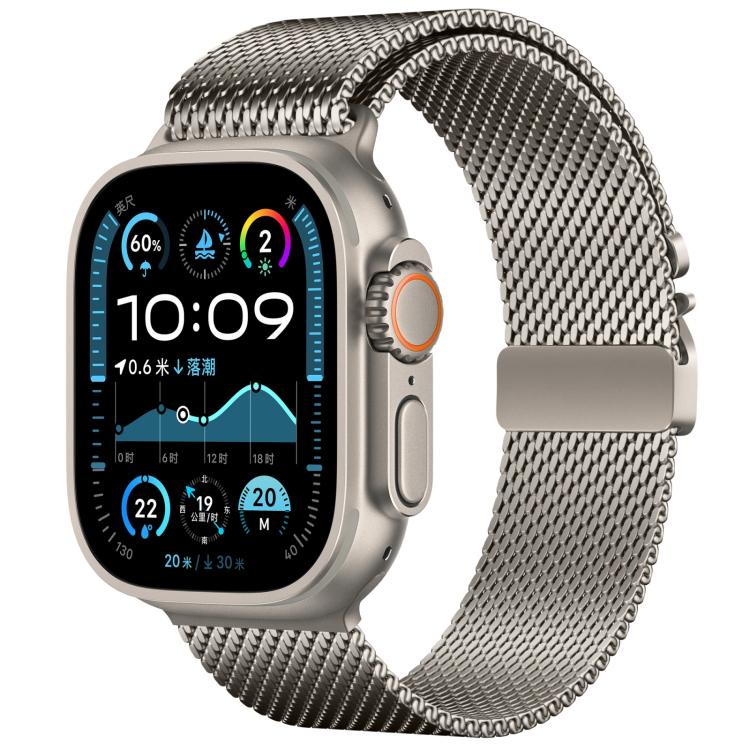 For Apple Watch 42mm / 41mm / 40mm / 38mm xDfind Umbrella Buckle Fine Mesh Milanese Stainless Steel Watch Band