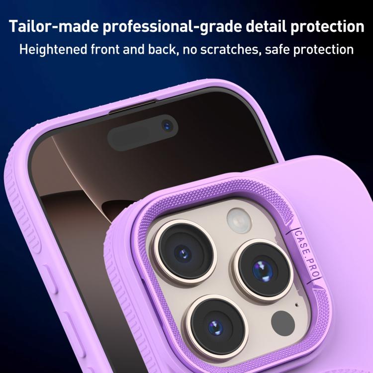 For iPhone 14 Pro Diamond Texture Lens Holder Skin Feel MagSafe Phone Case