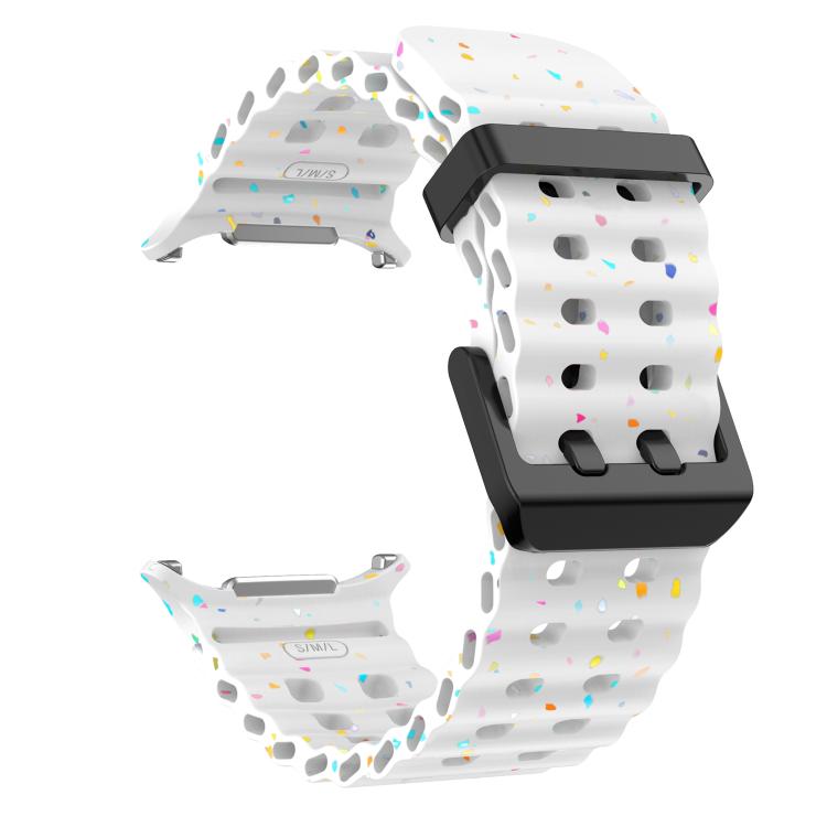 For Samsung Galaxy Watch Ultra 47mm / Ultra 2025 Dual Buckle Colorful Dots Silicone Watch Band