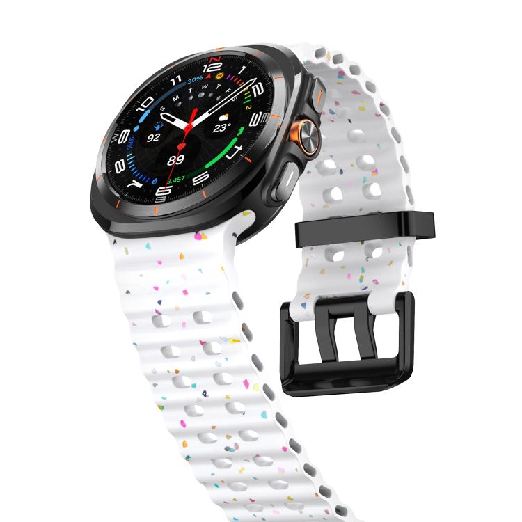For Samsung Galaxy Watch Ultra 47mm / Ultra 2025 Dual Buckle Colorful Dots Silicone Watch Band