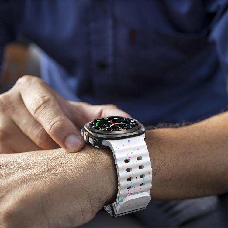 For Samsung Galaxy Watch Ultra 47mm / Ultra 2025 Dual Buckle Colorful Dots Silicone Watch Band