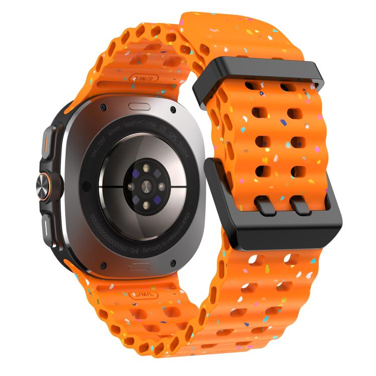 For Samsung Galaxy Watch Ultra 47mm / Ultra 2025 Dual Buckle Colorful Dots Silicone Watch Band