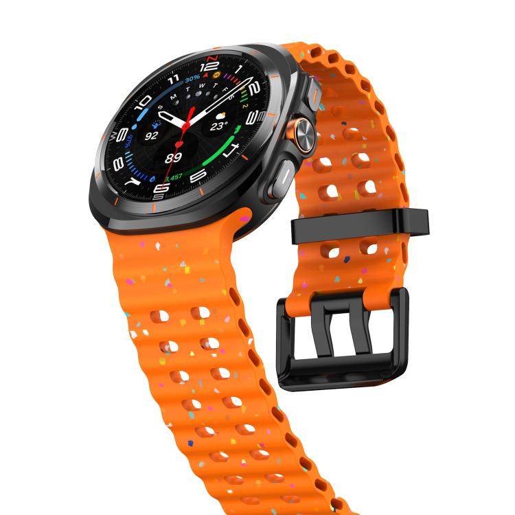 For Samsung Galaxy Watch Ultra 47mm / Ultra 2025 Dual Buckle Colorful Dots Silicone Watch Band
