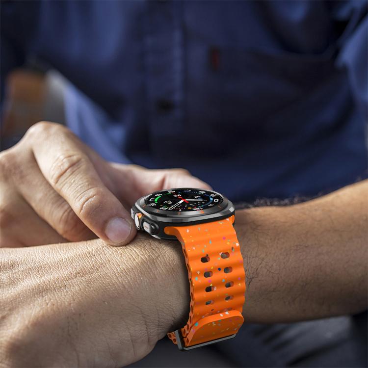 For Samsung Galaxy Watch Ultra 47mm / Ultra 2025 Dual Buckle Colorful Dots Silicone Watch Band