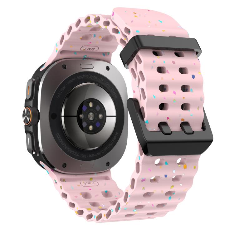 For Samsung Galaxy Watch Ultra 47mm / Ultra 2025 Dual Buckle Colorful Dots Silicone Watch Band