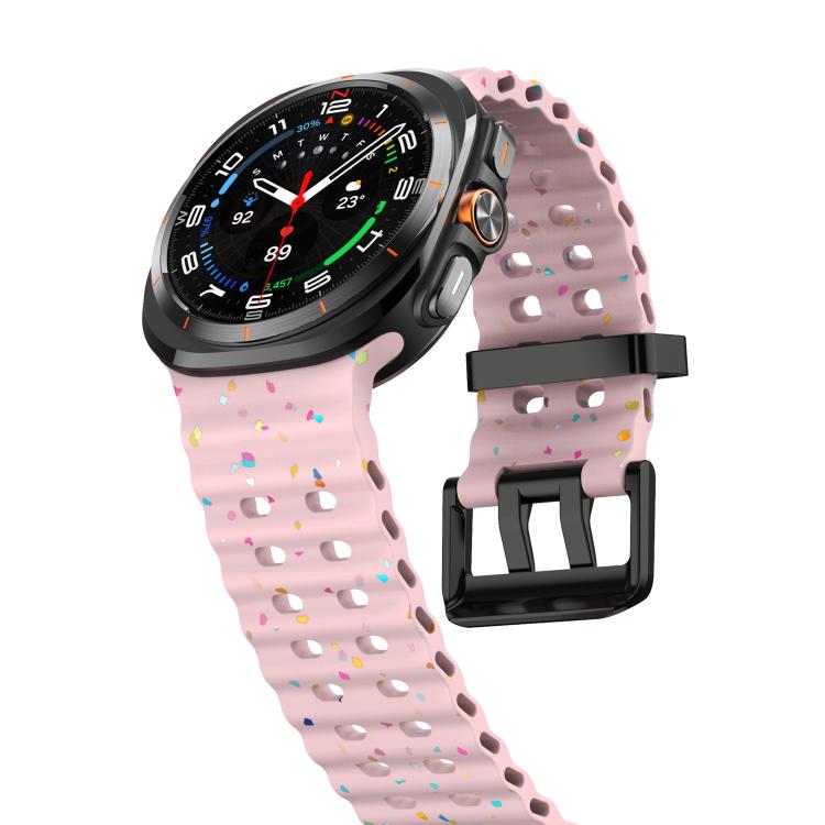 For Samsung Galaxy Watch Ultra 47mm / Ultra 2025 Dual Buckle Colorful Dots Silicone Watch Band