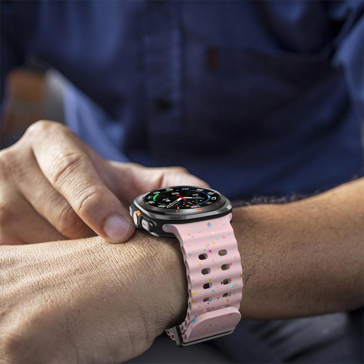 For Samsung Galaxy Watch Ultra 47mm / Ultra 2025 Dual Buckle Colorful Dots Silicone Watch Band
