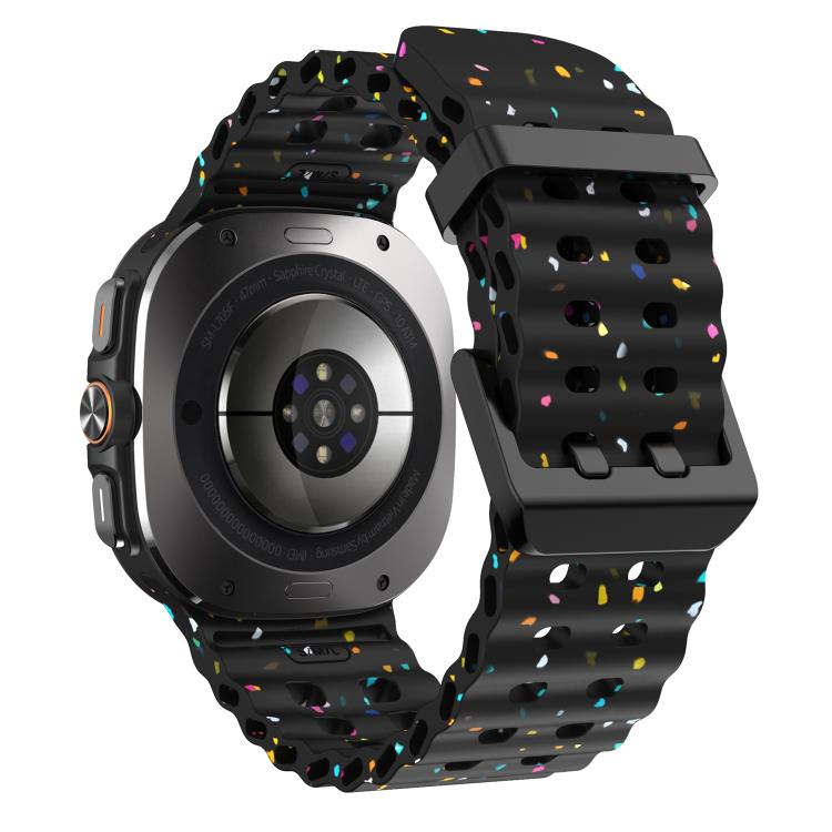 For Samsung Galaxy Watch Ultra 47mm / Ultra 2025 Dual Buckle Colorful Dots Silicone Watch Band