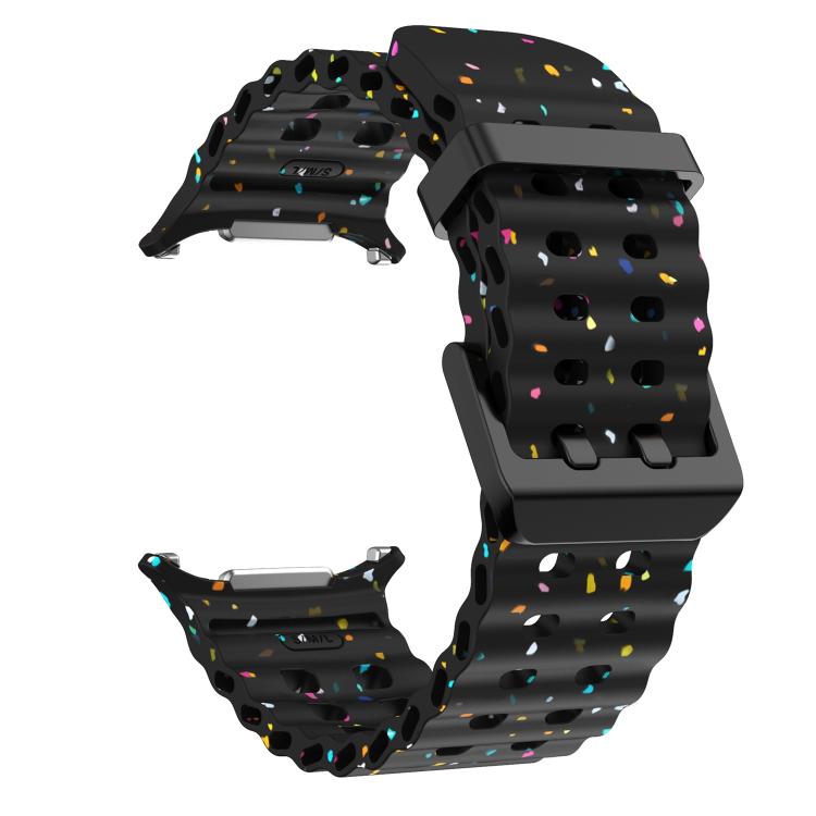 For Samsung Galaxy Watch Ultra 47mm / Ultra 2025 Dual Buckle Colorful Dots Silicone Watch Band