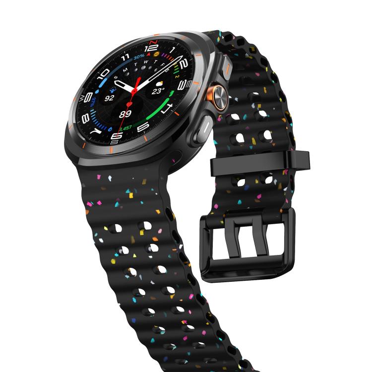 For Samsung Galaxy Watch Ultra 47mm / Ultra 2025 Dual Buckle Colorful Dots Silicone Watch Band
