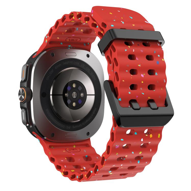 For Samsung Galaxy Watch Ultra 47mm / Ultra 2025 Dual Buckle Colorful Dots Silicone Watch Band