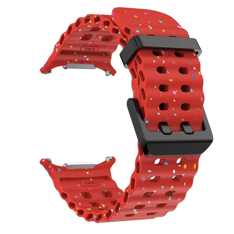 For Samsung Galaxy Watch Ultra 47mm / Ultra 2025 Dual Buckle Colorful Dots Silicone Watch Band