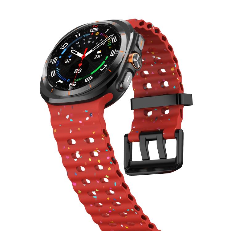 For Samsung Galaxy Watch Ultra 47mm / Ultra 2025 Dual Buckle Colorful Dots Silicone Watch Band