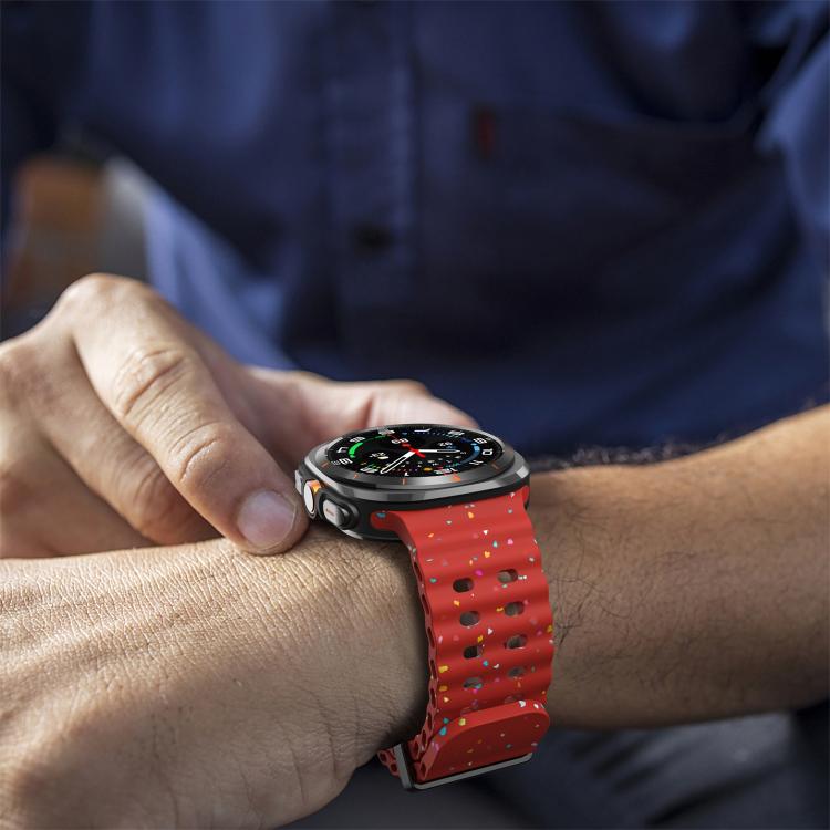 For Samsung Galaxy Watch Ultra 47mm / Ultra 2025 Dual Buckle Colorful Dots Silicone Watch Band