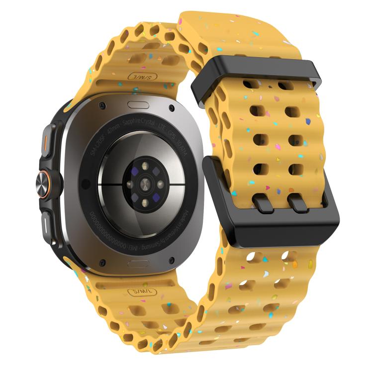 For Samsung Galaxy Watch Ultra 47mm / Ultra 2025 Dual Buckle Colorful Dots Silicone Watch Band