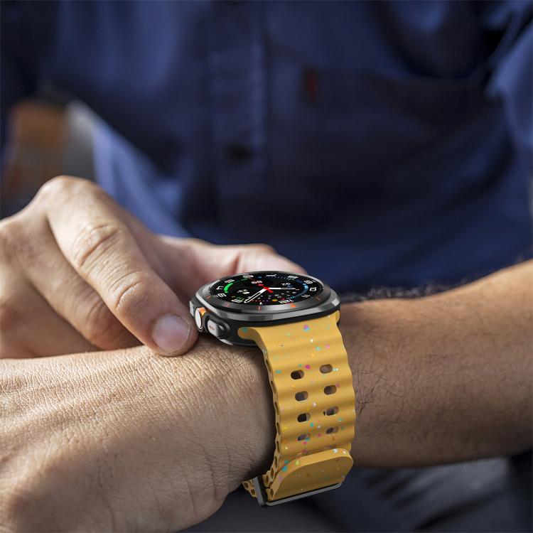 For Samsung Galaxy Watch Ultra 47mm / Ultra 2025 Dual Buckle Colorful Dots Silicone Watch Band
