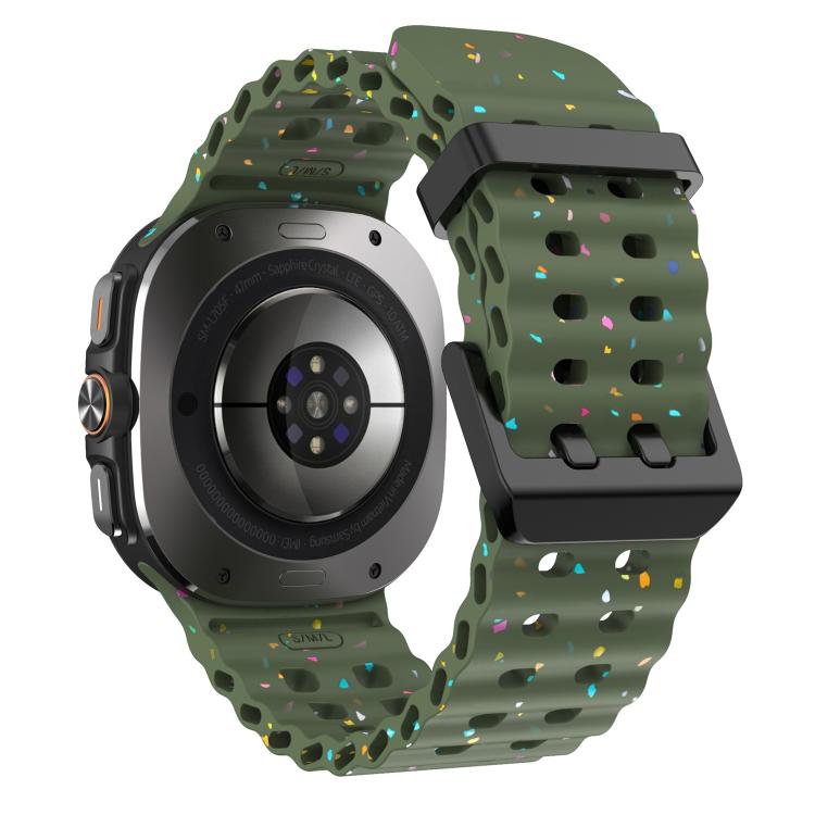 For Samsung Galaxy Watch Ultra 47mm / Ultra 2025 Dual Buckle Colorful Dots Silicone Watch Band