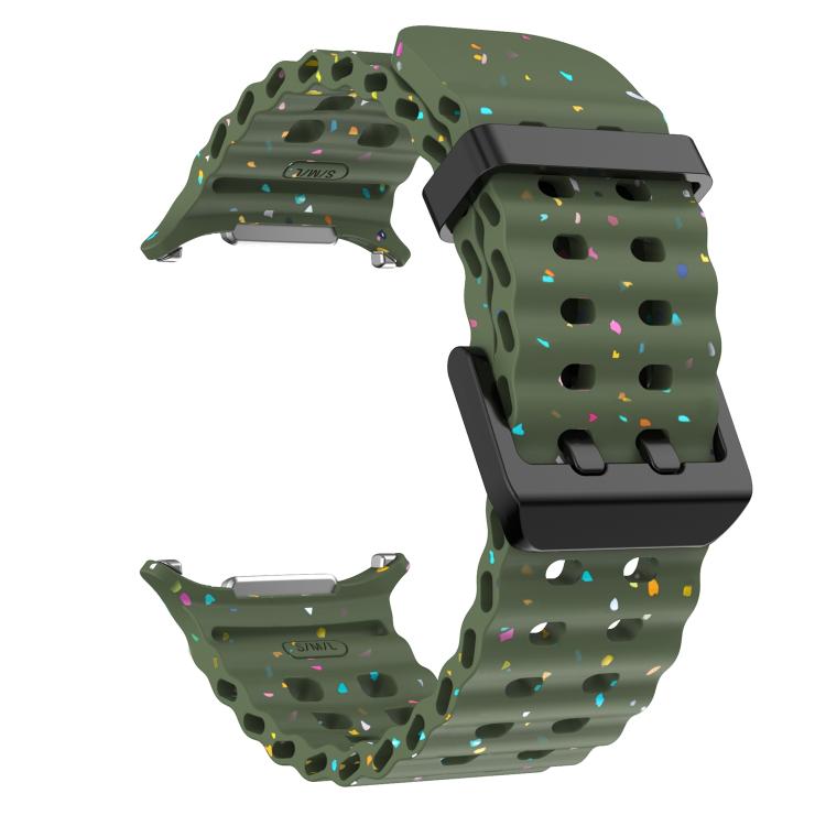 For Samsung Galaxy Watch Ultra 47mm / Ultra 2025 Dual Buckle Colorful Dots Silicone Watch Band
